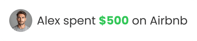 Alex spent $500 on Airbnb